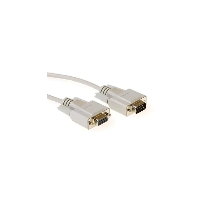 Кабел ACT AK2309, Serial D-sub 9 pin мъжко - D-sub 9 pin женско, 10м, Бял, Булк, (35934047)