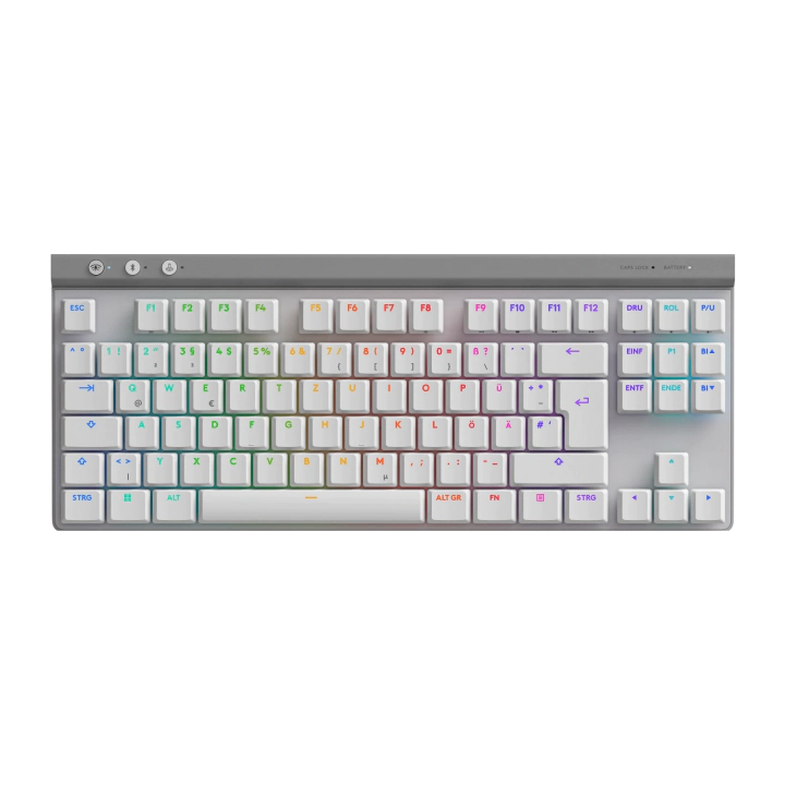 Безжична геймърска клавиатура Logitech G515 Lightspeed TKL White, (35938103)