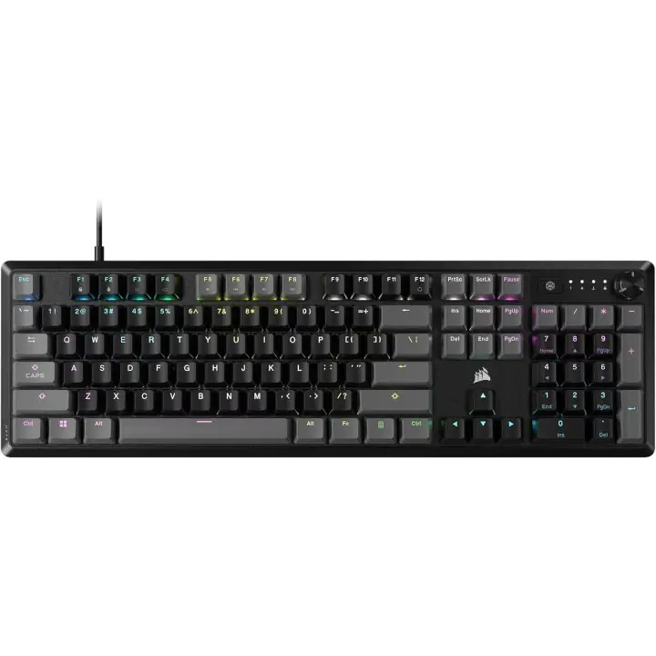 Геймърска механична клавиатура CORSAIR K70 Core RGB Corsair Linear Red Switch - Carbon Gray, (35940153)