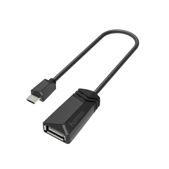 Кабел HAMA, USB 2.0 OTG micro USB - женско USB 2.0, 480 Mbit/s, Черен, (35934175)