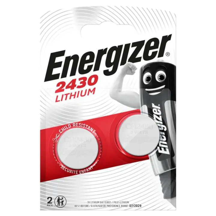 Бутонна батерия литиева ENERGIZER CR2430, 3V, 2 бр. в блистер, цена за 2 батерии, (35935824)