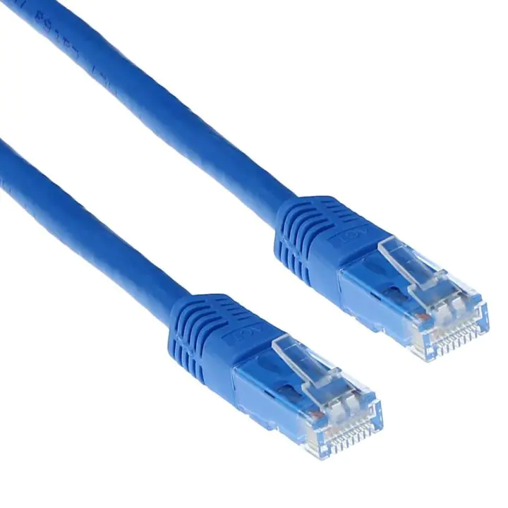 Мрежов пач кабел ACT U/UTP, CAT 6, RJ-45 - RJ-45, 1.0 m, Медни проводници, Син, Булк опаковка, (35935139)