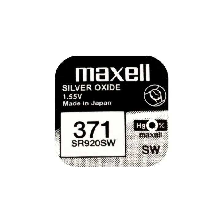 Бутонна батерия сребърна MAXELL SR-920 SW /370/371/AG6 1.55V, (35932597)