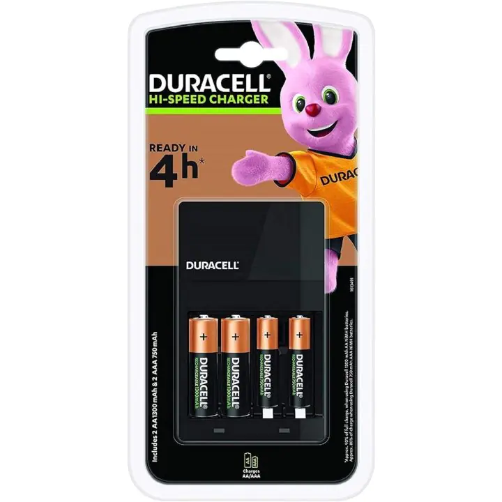 Зарядно устройство CEF14 + 2*AA NiMH 1300mAh + 2*AAA NIMH 750mAh 4h DURACELL, (35937687)