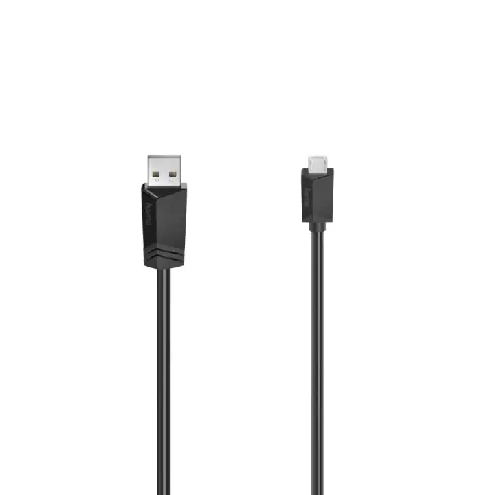 Кабел HAMA USB 2.0- micro USB, Позлатени конектори, 0.75 м., 480 Mbit / сек, Черен, (35934084)