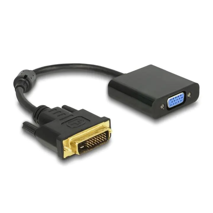 Адаптер DeLock, DVI-D 24+1 мъжко - VGA женско, Черен, (35938261)