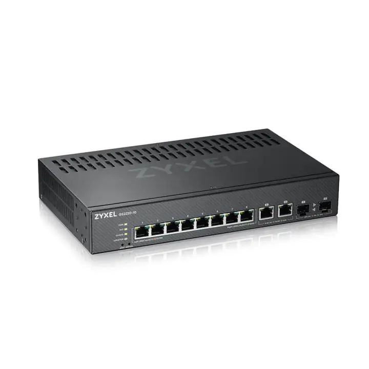 Суич ZYXEL GS2220-10, 10 портов управляем L2, 8x Gigabit + 2x Gigabit combo (RJ45/SFP), (35935411)