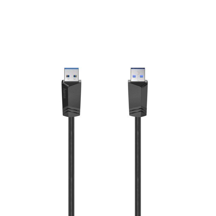 Кабел HAMA USB 3.0, USB-A мъжко - USB-А мъжко, 1.5 м, 5Gbit/s, екраниран, (35934290)