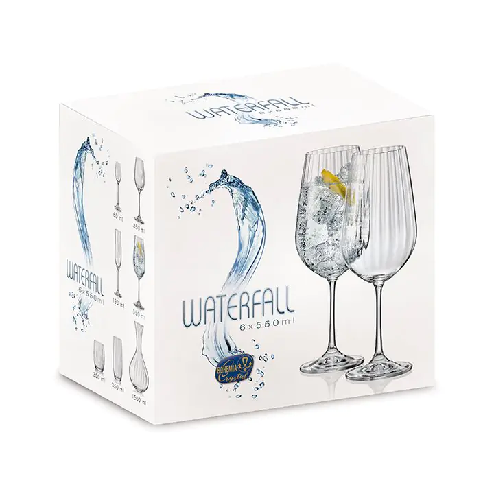 Чаша за вино Bohemia Royal Waterfall 550ml, 6 броя, (35946732)
