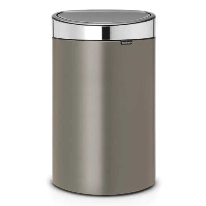 Кош за смет Brabantia Touch Bin New 40L, Platinum, метален капак, (35941173)