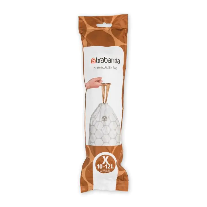 Торба за кош Brabantia PerfectFit NewIcon/Bo размер X, 10-12L, 20 броя, ролка, (35941177)