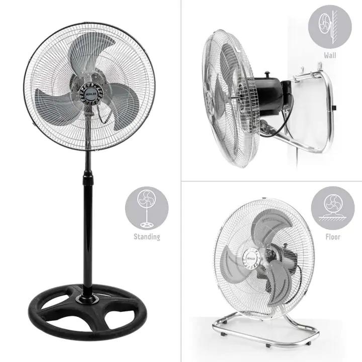 Вентилатор на стойка 18''Muhler FM-8138D 3в1, 70W, индустриален, на стойка, стена, под, (35941291)