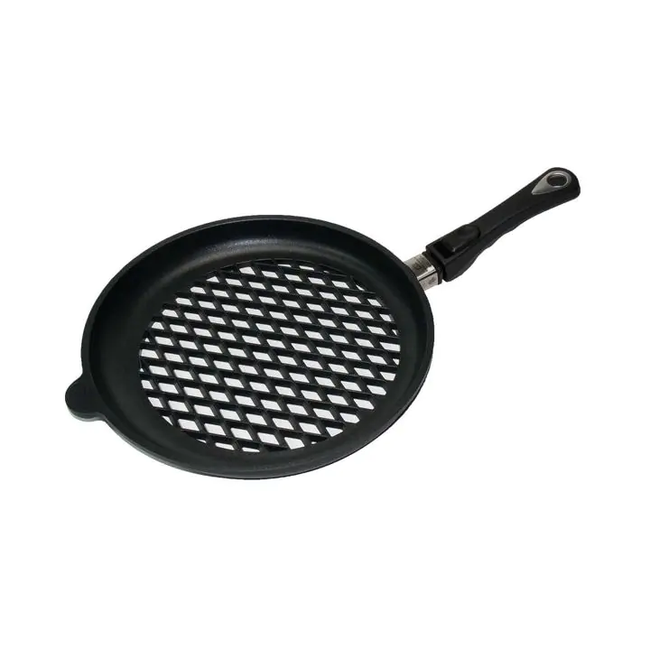 Тиган за барбекю AMT 32cm, височина 4cm, перфориран, (35941353)
