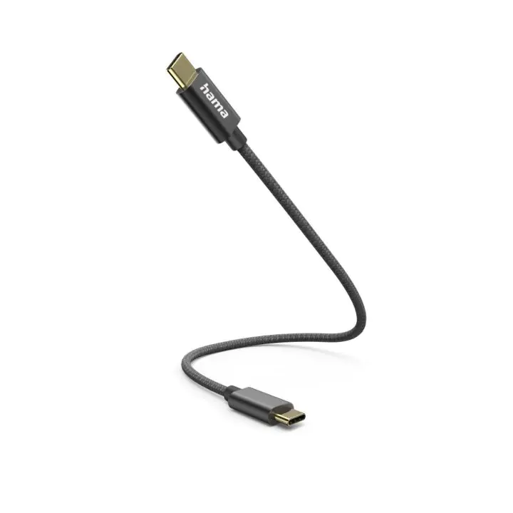 HAMA Кабел за зареждане, USB-C -USB-C, 0.2м, черен, (35939078)