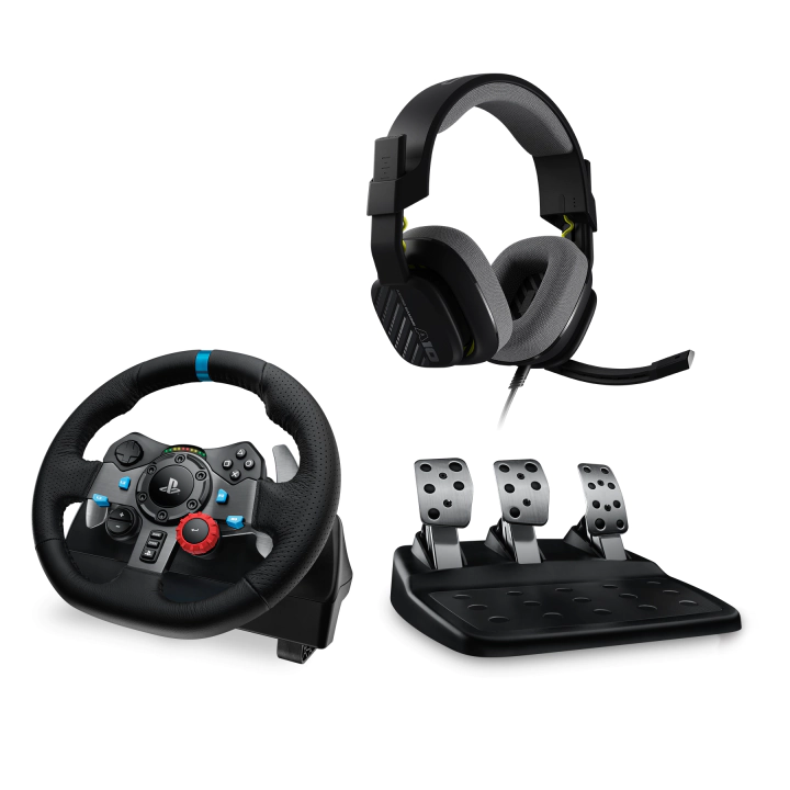 Волан Logitech Driving Force G29 PS3/PS4/PS5/PC в комплект с геймърски слушалки Astro A10, (35938395)