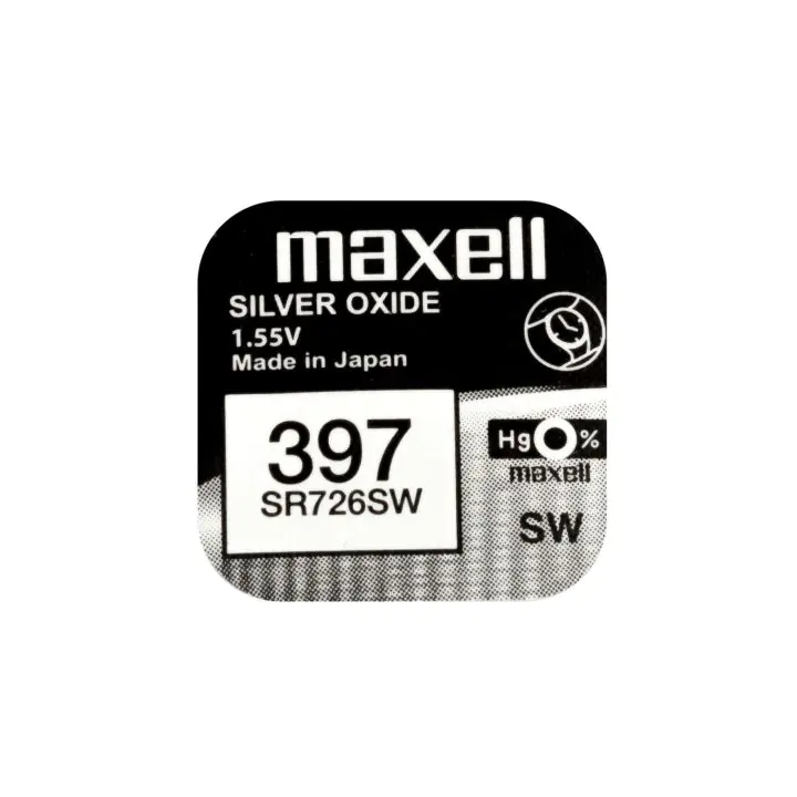 Бутонна батерия сребърна MAXELL SR726 SW /AG2/ 397/, 1.55V, (35932595)