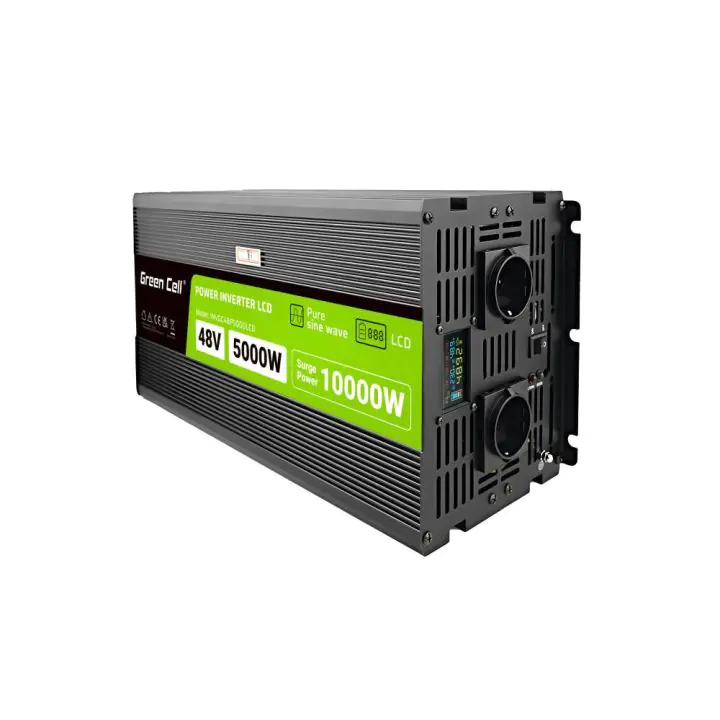 Инвертор GREEN CELL, 48/220V, DC/AC, 5000W/10000W,INVGCP5000LCD LCD чиста синусоида, (35937552)