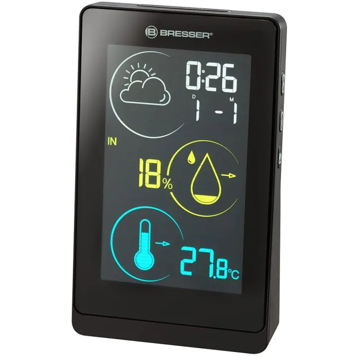 Метеорологична станция Bresser Temeo Life H с цветен дисплей, черна