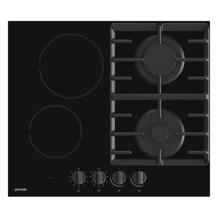 Комбиниран готварски плот за вграждане Gorenje GCE691BSC, 3000W, 60 cm, Черен, (13539)