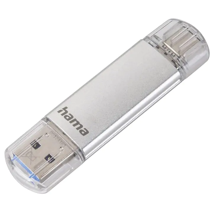 USB памет HAMA Тип USB-C/USB-A 3.0 Laeta, 32GB, 40 MB/s, silver, (35936847)