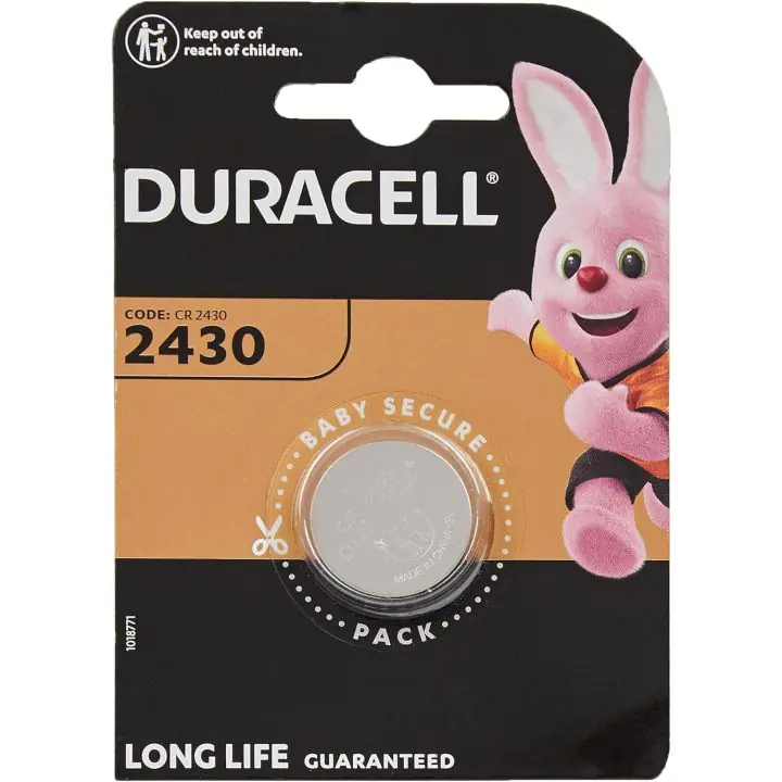 Бутонна батерия литиева DURACELL CR2430, 3V, 1 бр. в блистер, цена за 1 бр., (35937690)