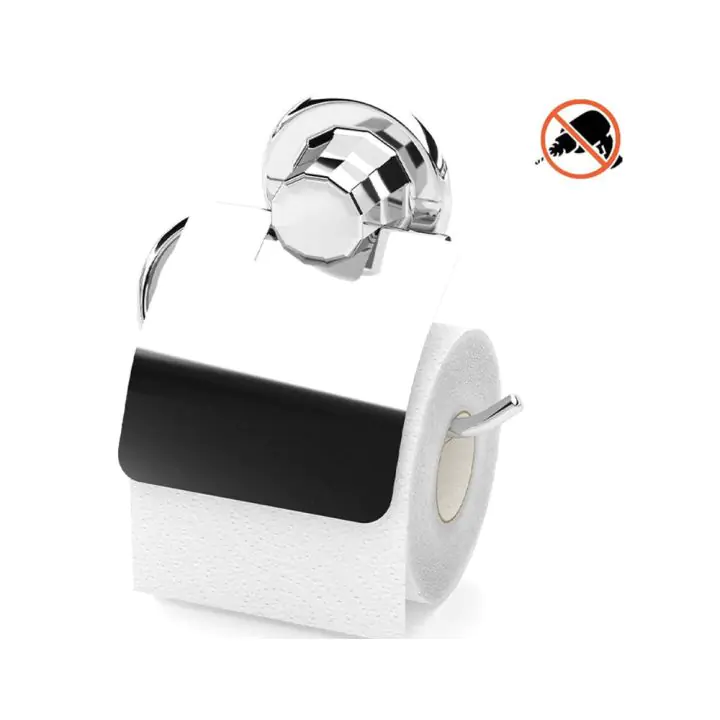 Поставка за тоалетна хартия с капак TEKNO TEL DM 238, 15х5х15 см, Вакуум, Хром, (18303)