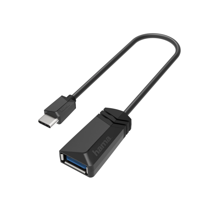 Адаптер HAMA USB-C мъжко - USB 3.2 Gen 1 A женско, 5Gbit/s, 0.15 м., Черен, (35934395)
