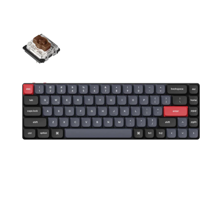 Геймърска Механична клавиатура Keychron K7 Pro QMK/VIA 65% Hot-Swappable Low Profile Gateron Brown Switch RGB Backlight, (35937222)