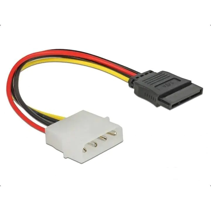 Кабел DeLock Molex 4 pin към SATA 15 pin, 12 cm, (35933814)