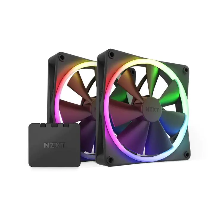 Комплект вентилатори NZXT F140 RGB Black 2 броя и NZXT RGB контролер, (35935309)