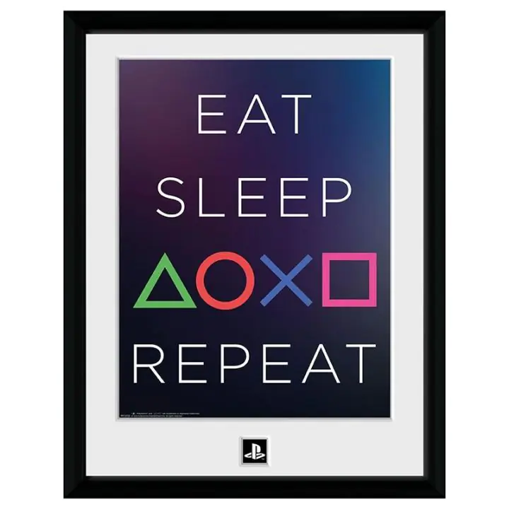 GBEYE PLAYSTATION - Framed print 'Eat Sleep Repeat' (30x40), (35935661)