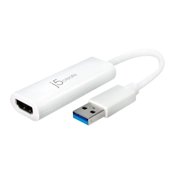 Адаптер j5create JUA254, USB-A към HDMI, Бял, (35936906)