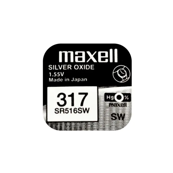 Бутонна батерия сребърна MAXELL SR516 SW /317/ 1.55V, (35932601)