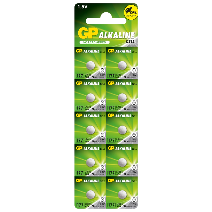 Бутонна алкална батерия GP177 LR-626/ 10 бр./pack цена за 1 бр./ AG4 1.55V GP, (35932501)