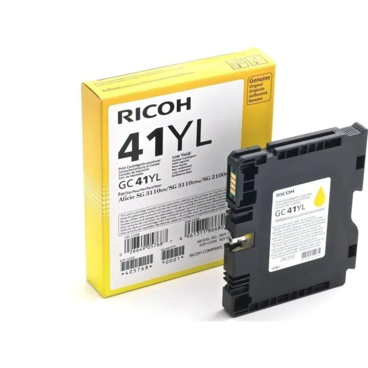 Мастило гел RICOH GC 41YL, GelJet SG 2100N/2100DN, 600 копия, Yellow, (35932670)