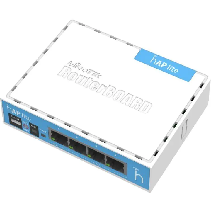 Безжичен Access Point MikroTik hAP lite RB941-2nD, 32MB RAM, 4xLAN, built-in 2.4Ghz 802.11b/g/n, Classic, (35933243)