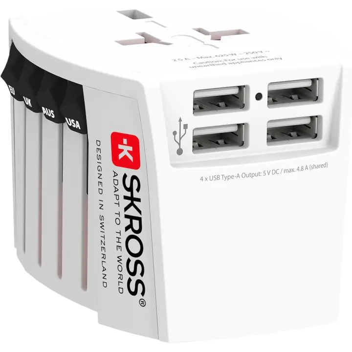 Адаптер SKROSS PRO MUV 4 x USB-A, 1.302961, World, Бял, (35937082)