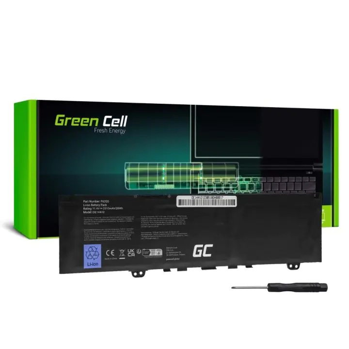 Батерия за лаптоп GREEN CELL, Dell Inspiron 13 5370 7370 7373 7380 7386, Dell Vostro 5370 11.4V 2310mAh, (35939330)