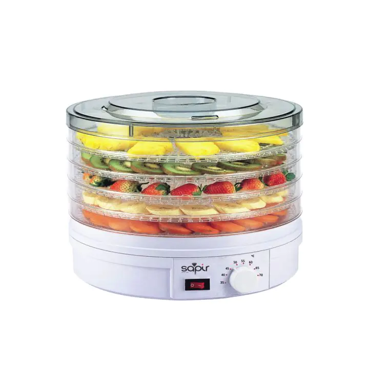 Сушилня за плодове и зеленчуци SAPIR SP 1451 A5, 250W, 35°C-70°C, 5 нива, Подходяща за гъби, месо и билки, Бял, (18724)