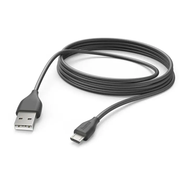 HAMA Кабел за зареждане, USB-A - Micro-USB, 3 m, черен, (35939076)