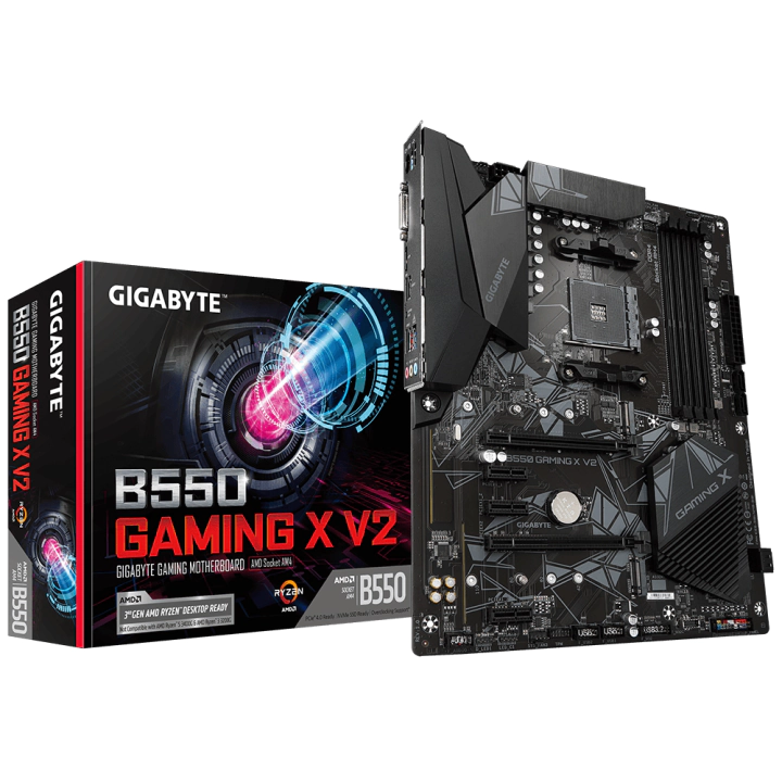Дънна платка GIGABYTE B550 GAMING X V2 Socket AM4, 4 x DDR4, RGB Fusion, V2 (rev. 1.0), (35933919)