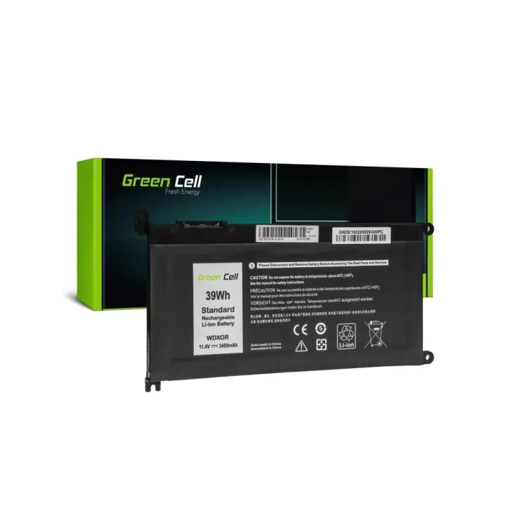 Батерия за лаптоп GREEN CELL, Dell WDXOR-H, Dell Inspiron 13 5368, 5378, 5379, 14 5482, 15 5565, 5567, 5568, 5570, 5578, 5579, 7560, 7570, 17 5770, 11.4V, 3400mAh, (35934382)