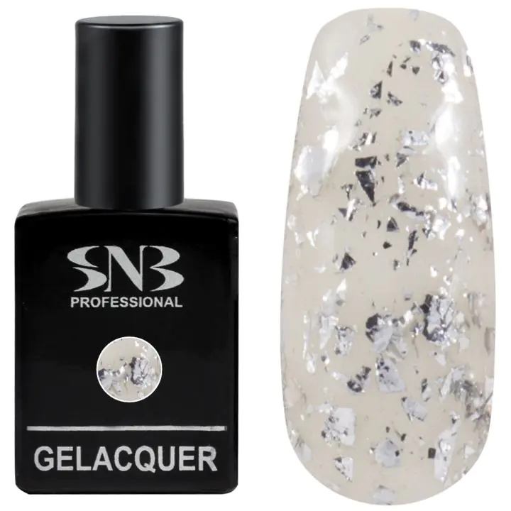 Гел лак SNB F12 Silver Foil 15 мл, сив, сребрист, GLF12, (35923942)