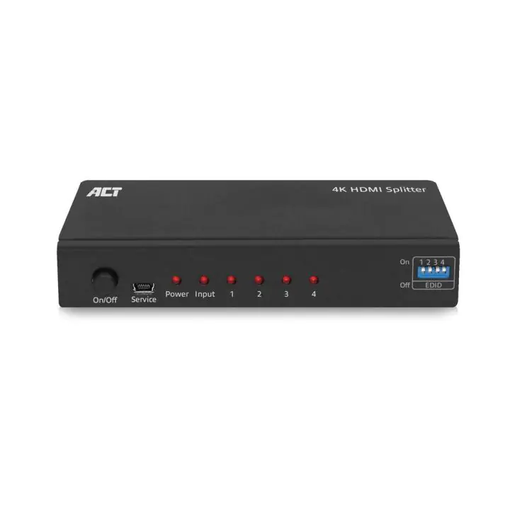 HDMI Сплитер ACT AC7831, 1 вход 4 изхода., 4K, Черен, (35937614)