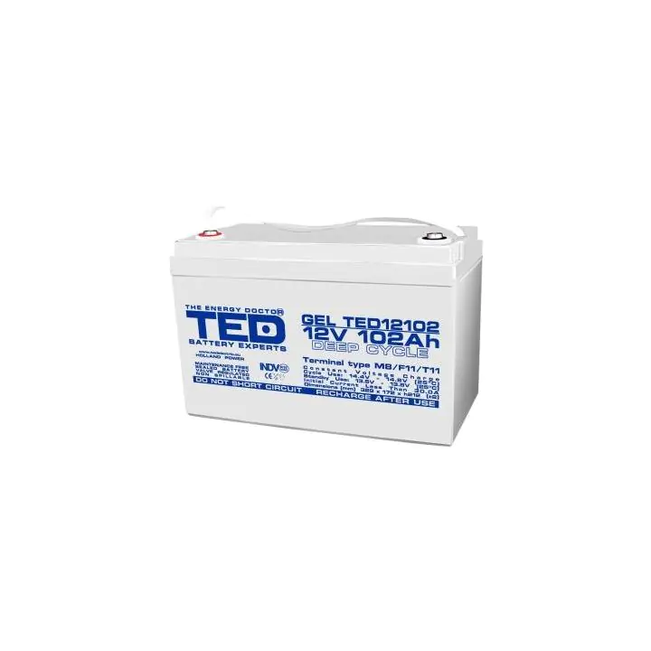 Оловна гелова батерия TED ELECTRIC, 12V, 102Ah, 330/ 173/ 220 mm AGM, (35936479)
