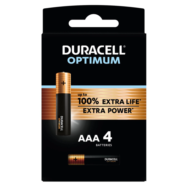 Алкална батерия DURACELL OPTIMUM MX2400 LR03 AAA /4 бр. в блистер/ 1.5V, (35936462)