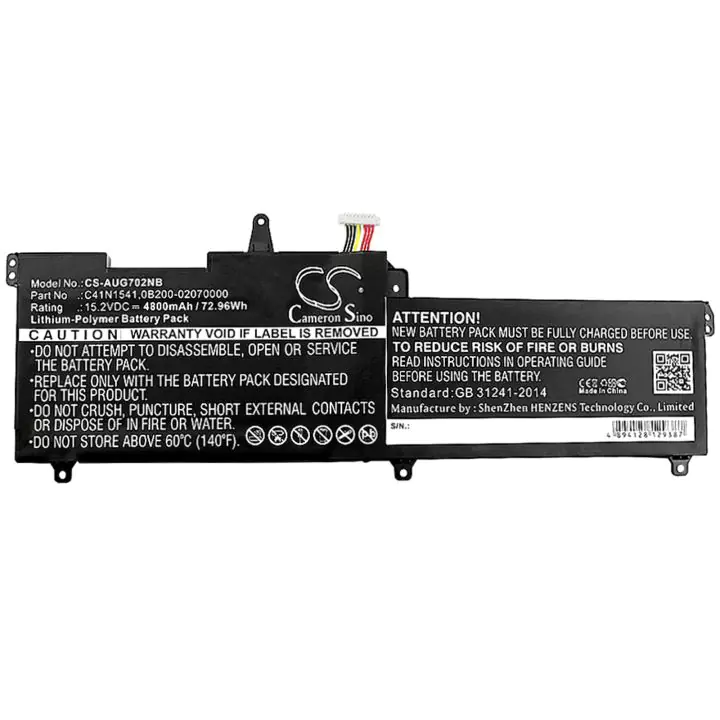 Батерия за лаптоп ASUS GL702 C41N1541 LiPo 15.2V 4800mAh CAMERON SINO, (35938283)