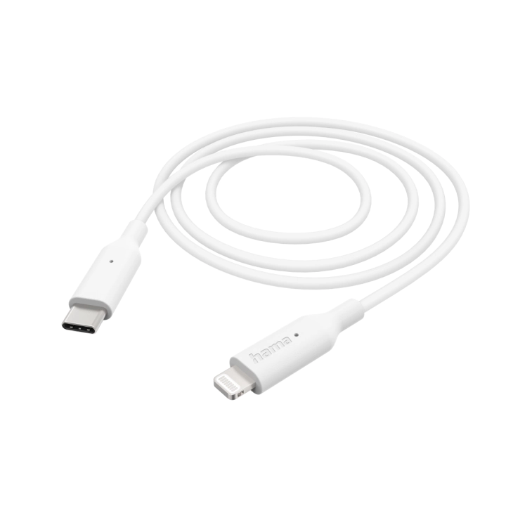Кабел за зареждане/Дата HAMA, USB-C - Type-C/Lightning, 1м, бял, (35935707)
