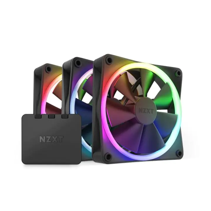 Комплект вентилатори NZXT F120 RGB Black 3 броя и NZXT RGB контролер, (35935306)