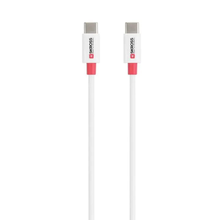 Кабел Skross, USB-C - USB-C 2.0 мъжко, 0.15 м, Бял, (35937090)
